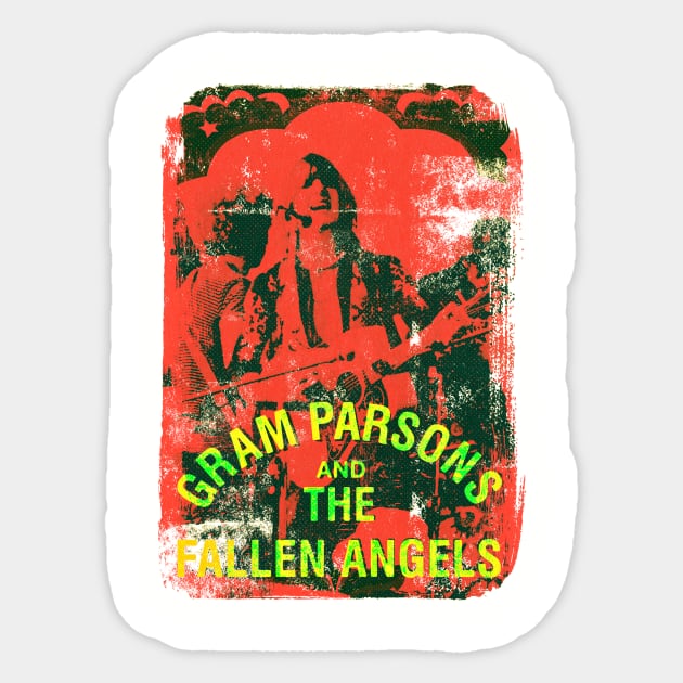 gram parsons and the fallen angels Sticker by HAPPY TRIP PRESS